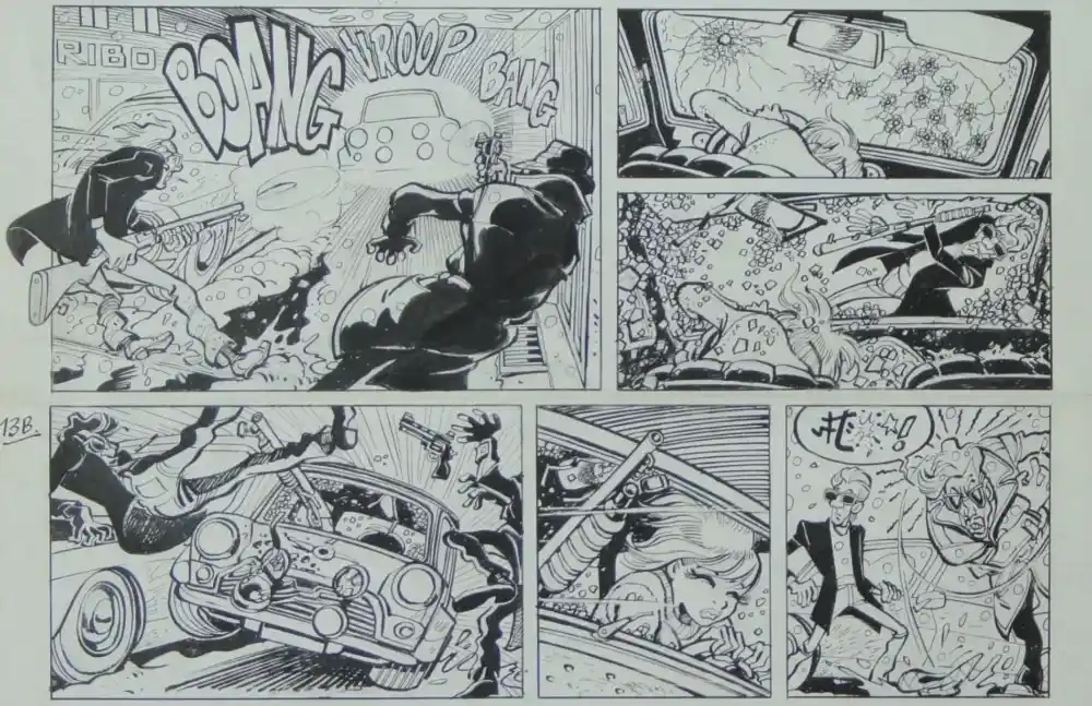 Extrait de la planche 13 de Natacha, La Mémoire de métal
