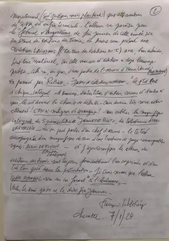 Manuscrit Sophia Stromboli, deuxième page
