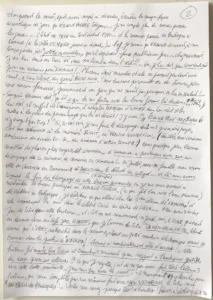 Manuscrit La Mémoire de métal, deuxième page