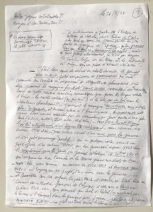 Manuscrit sur les origines de Spirou, première page