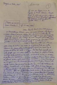 Manuscrit Un lundi comme les autres, première page